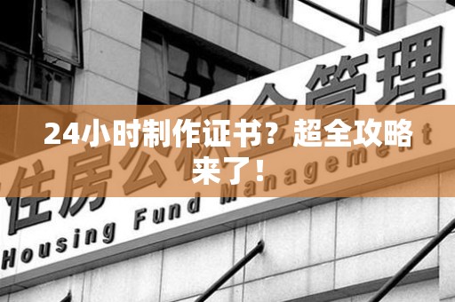马尾24小时制作证书？超全攻略来了！