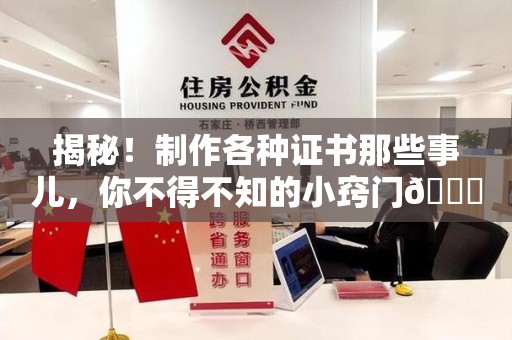 马尾揭秘！制作各种证书那些事儿，你不得不知的小窍门😎