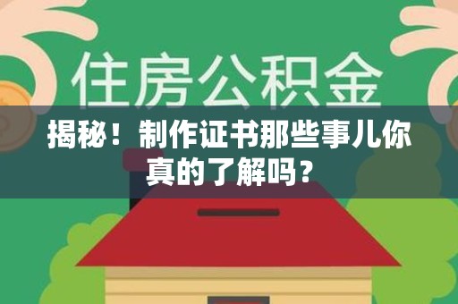 马尾揭秘！制作证书那些事儿你真的了解吗？